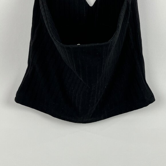 Mooloola Top Camisole Size 10 Black Sleeveless Halter Neck Cropped Lined Stretch - Picture 9 of 9